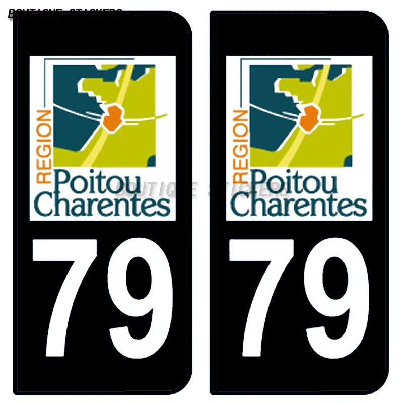 French New Aquitaine Region License Plate Sticker F79 Desailly Province Automotive Off road Vehicle RV Waterproof PVC Sticker