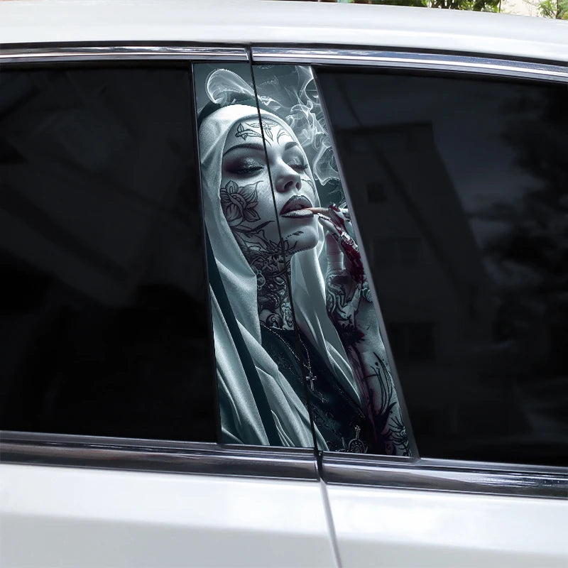 2pcs Nun Car Sticker