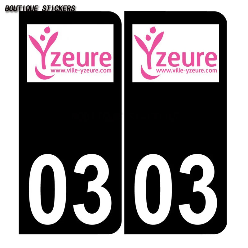 License Plate Stickers France03 Vichy Yzeure Moulins Cusset Saint-Germain-des-Fossés blason Saint-Bonnet-de Prémilhat Broût