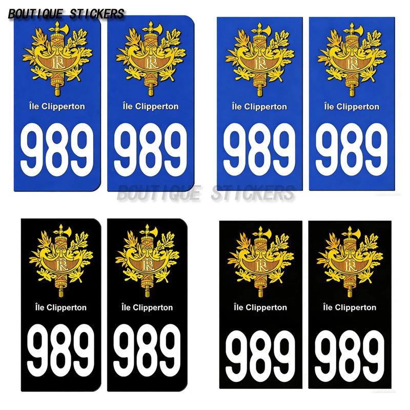 2 autocollants de plaque d'immatriculation