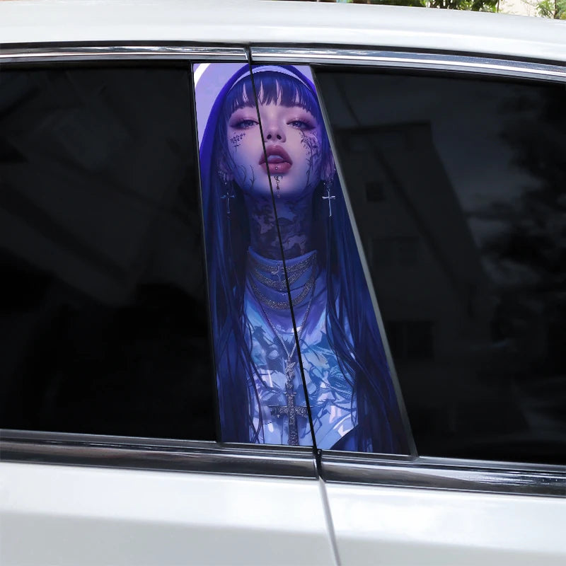 2pcs Nun Car Sticker