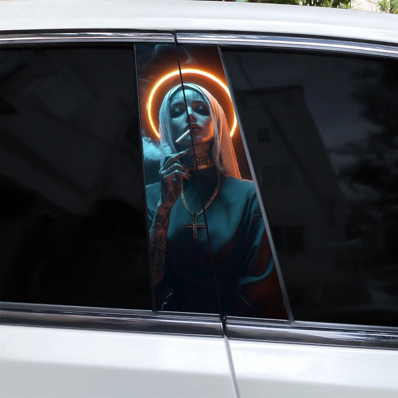 2pcs Nun Car Sticker