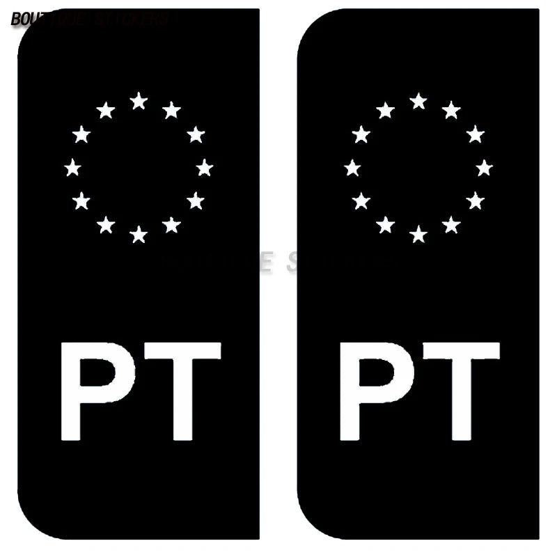2Pcs NL PL PT RO Exquisite License Plate Stickers Waterproof PVC Stickers Car Truck RV Off road Vehicle Stickers