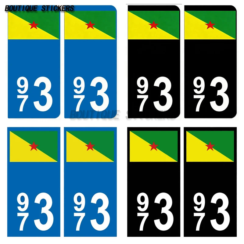 2 autocollants de plaque d'immatriculation