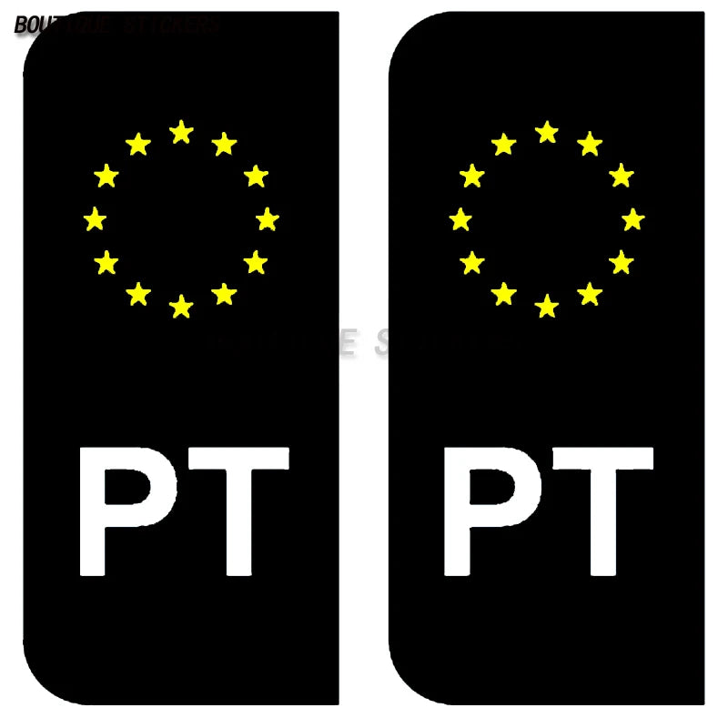 2Pcs NL PL PT RO Exquisite License Plate Stickers Waterproof PVC Stickers Car Truck RV Off road Vehicle Stickers