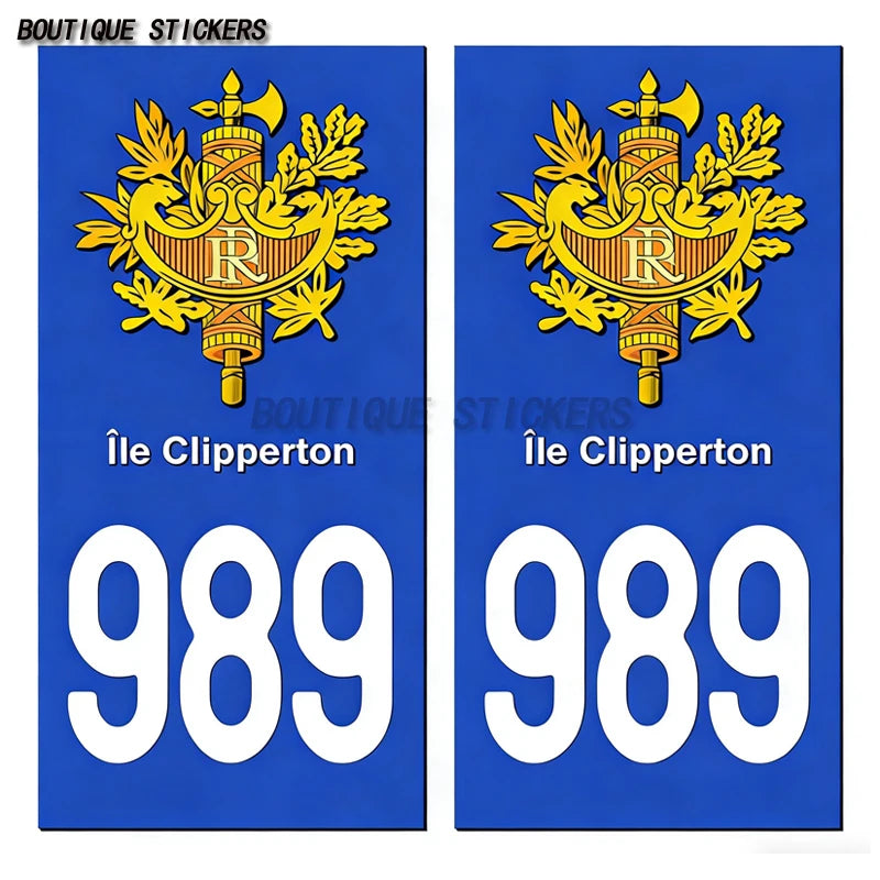 2 autocollants de plaque d'immatriculation