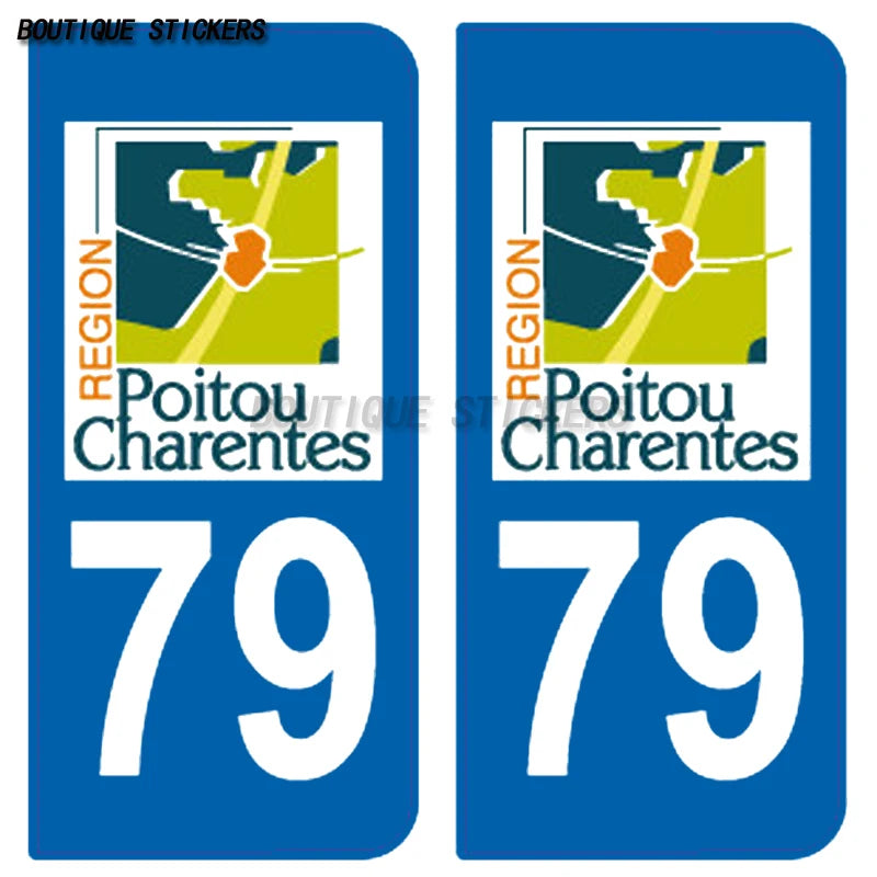 French New Aquitaine Region License Plate Sticker F79 Desailly Province Automotive Off road Vehicle RV Waterproof PVC Sticker
