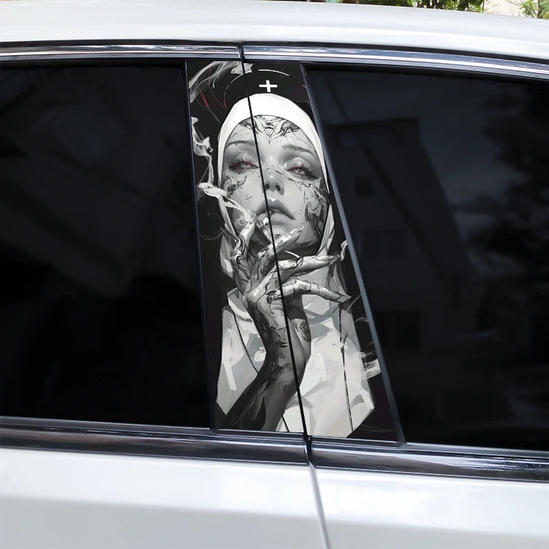 2pcs Nun Car Sticker