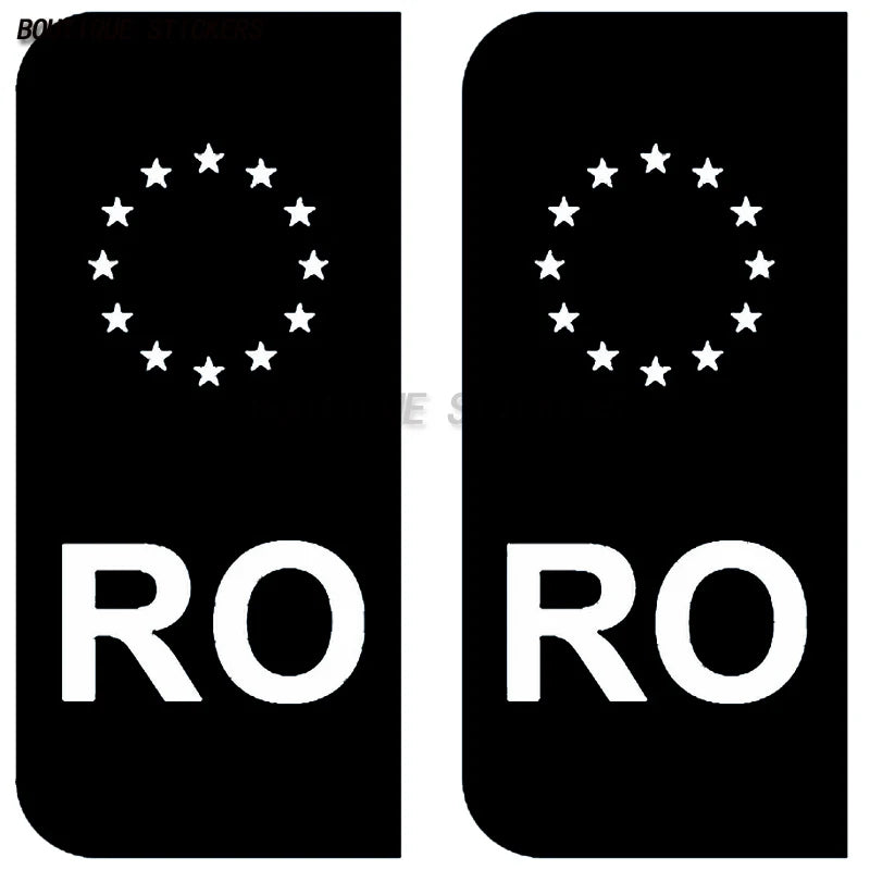 2Pcs NL PL PT RO Exquisite License Plate Stickers Waterproof PVC Stickers Car Truck RV Off road Vehicle Stickers