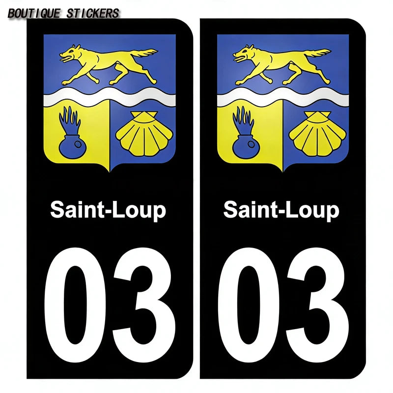 License Plate Stickers France03 Vichy Yzeure Moulins Cusset Saint-Germain-des-Fossés blason Saint-Bonnet-de Prémilhat Broût