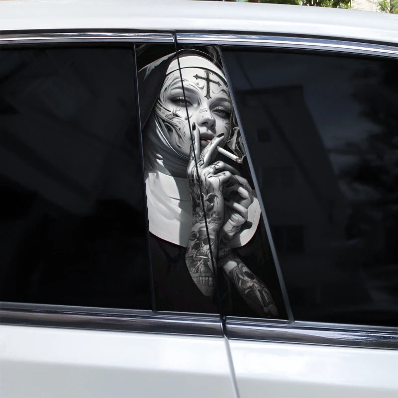 2pcs Nun Car Sticker