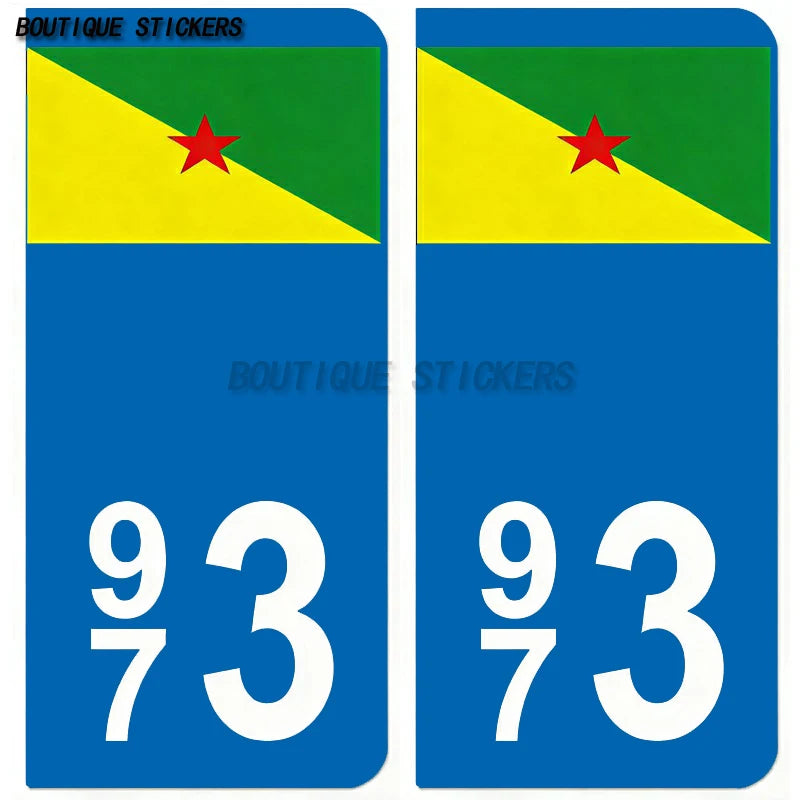2 autocollants de plaque d'immatriculation