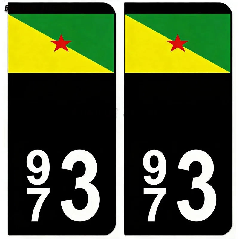 2 autocollants de plaque d'immatriculation