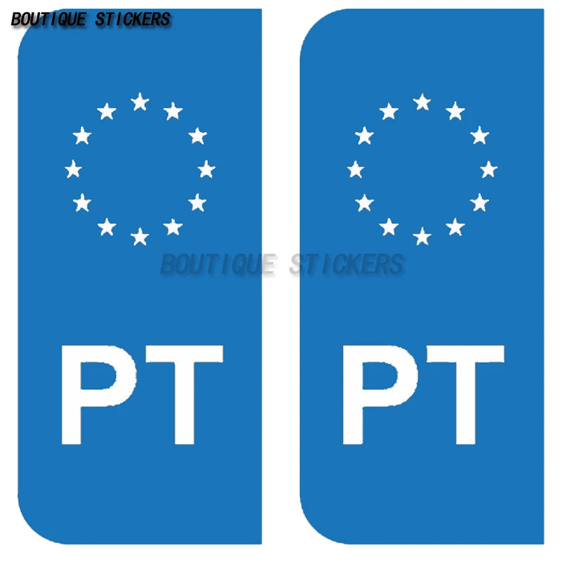 2Pcs NL PL PT RO Exquisite License Plate Stickers Waterproof PVC Stickers Car Truck RV Off road Vehicle Stickers